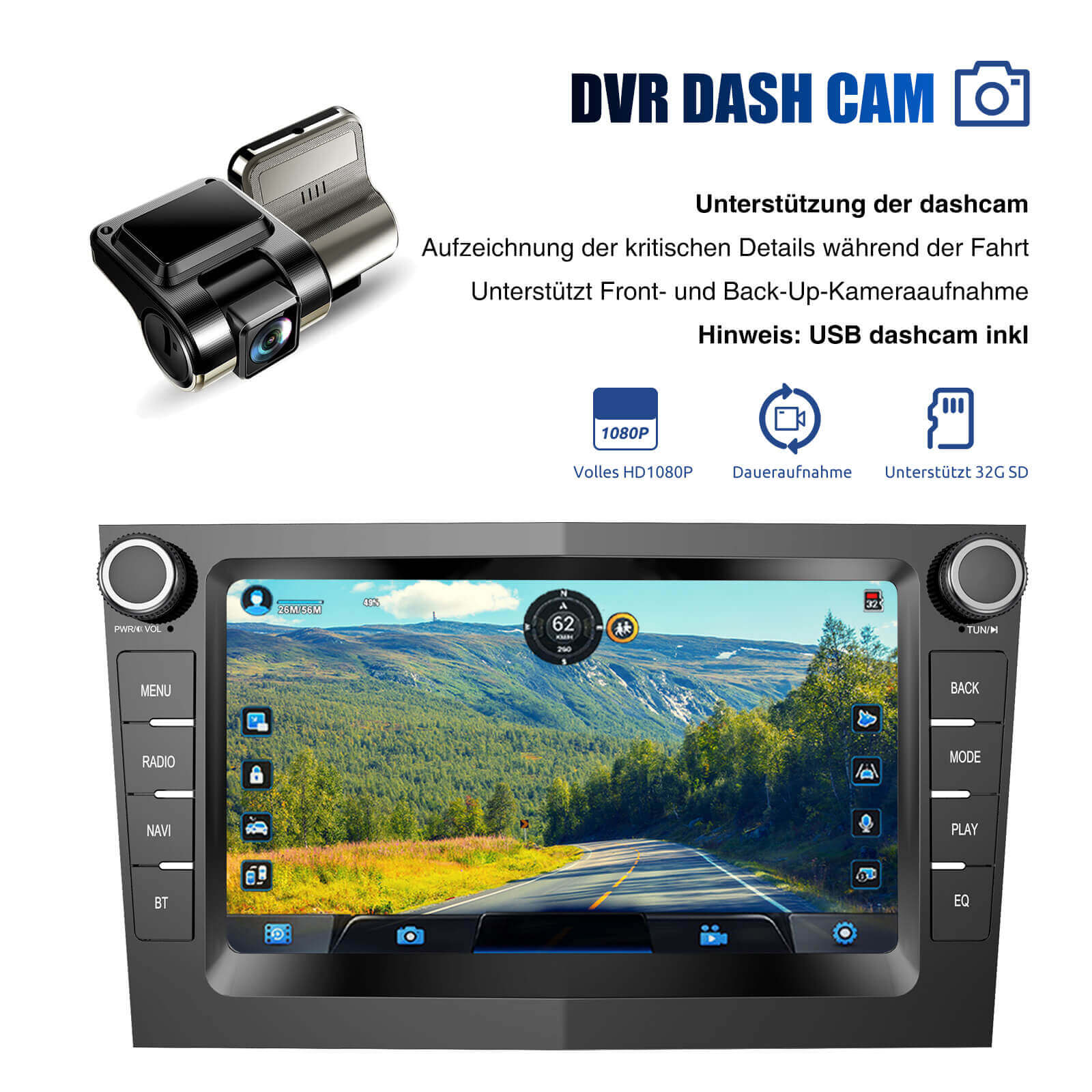 ESSGOO Car Stereo AZ0001 Autoradio 7 Zoll für Opel Android 15