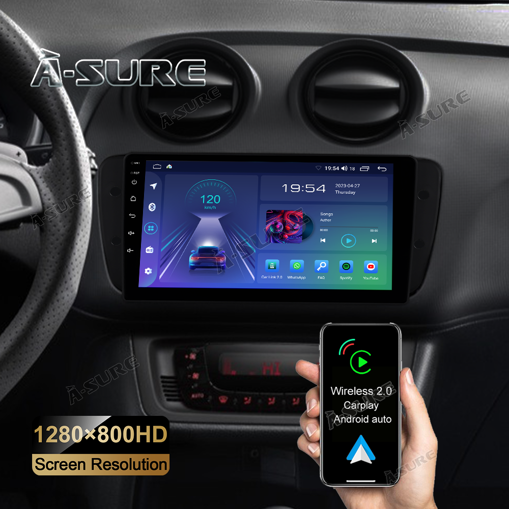 A-Sure GPS Seat Ibiza 6J Autoradio 9 Zoll 2+32GB CarPlay