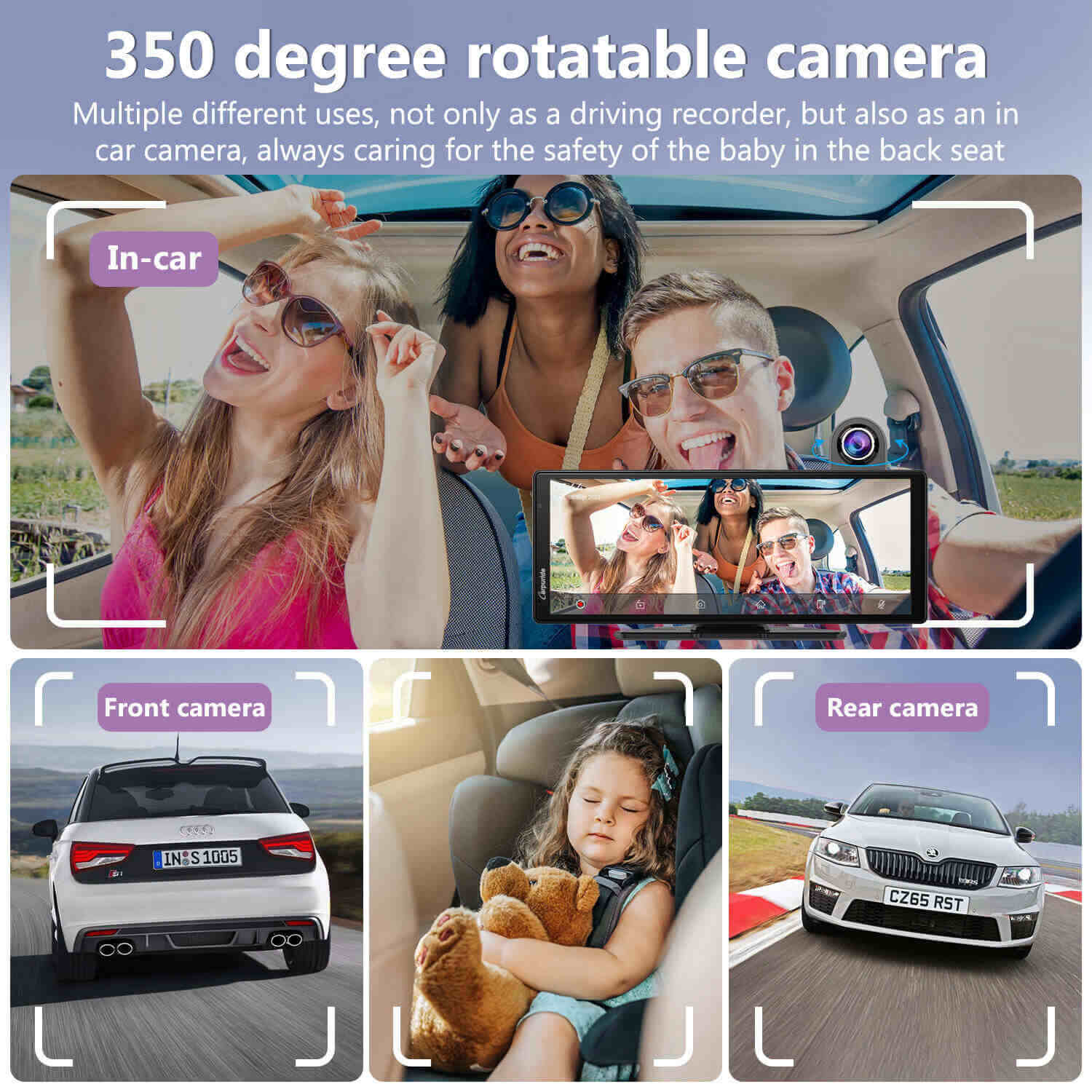 Carpuride W904 CarPlay-Display 9,3 Zoll mit DVR Frontkamera