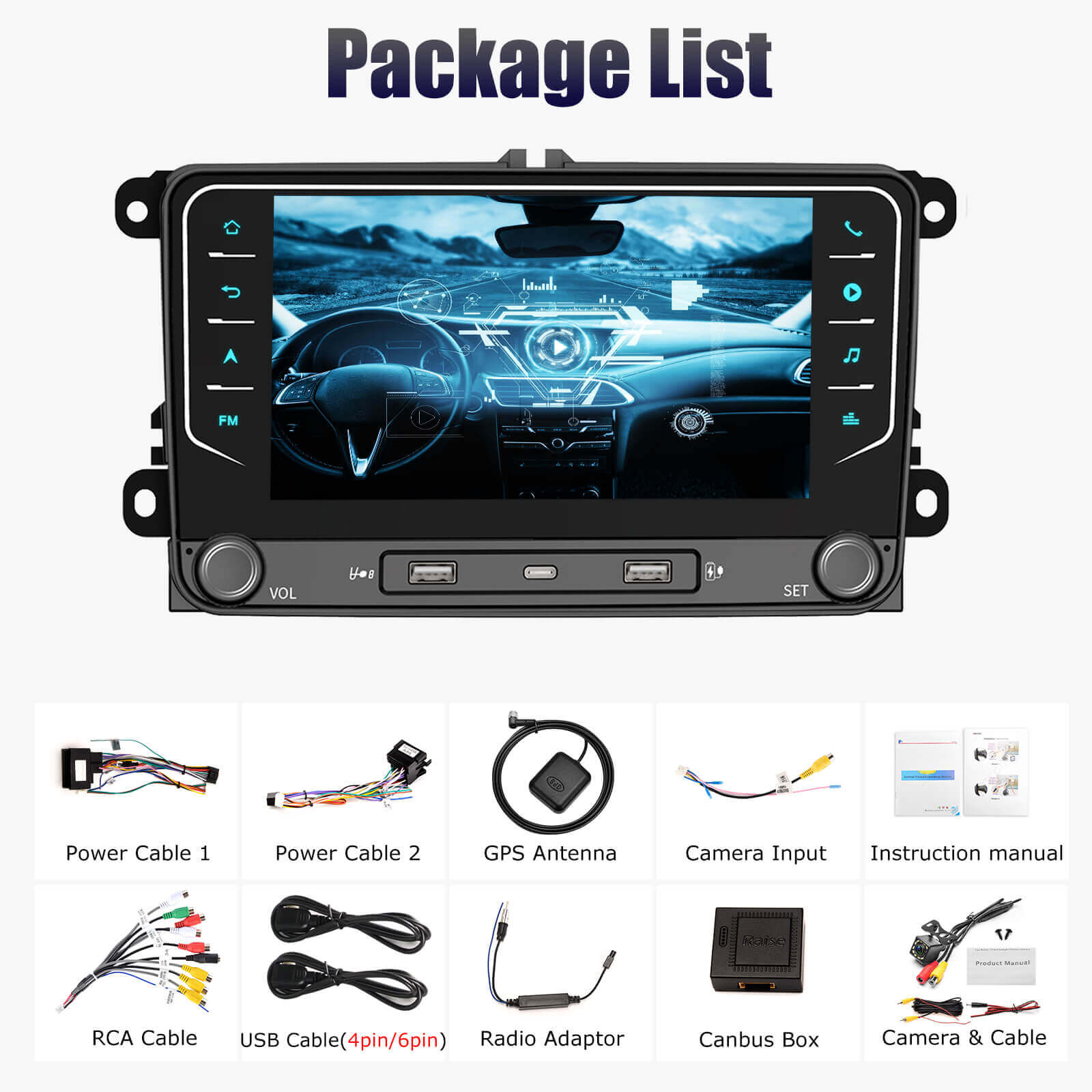 ESSGOO Car Stereo AR7002 Android Autoradio für VW 7 Zoll