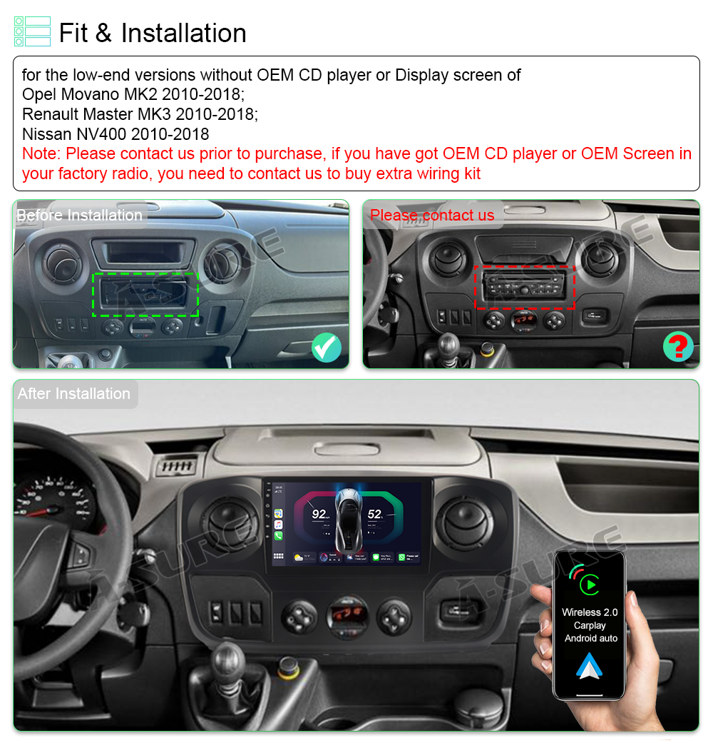 A-Sure GPS Movano Master Autoradio 9 Zoll 2+32GB Android 13