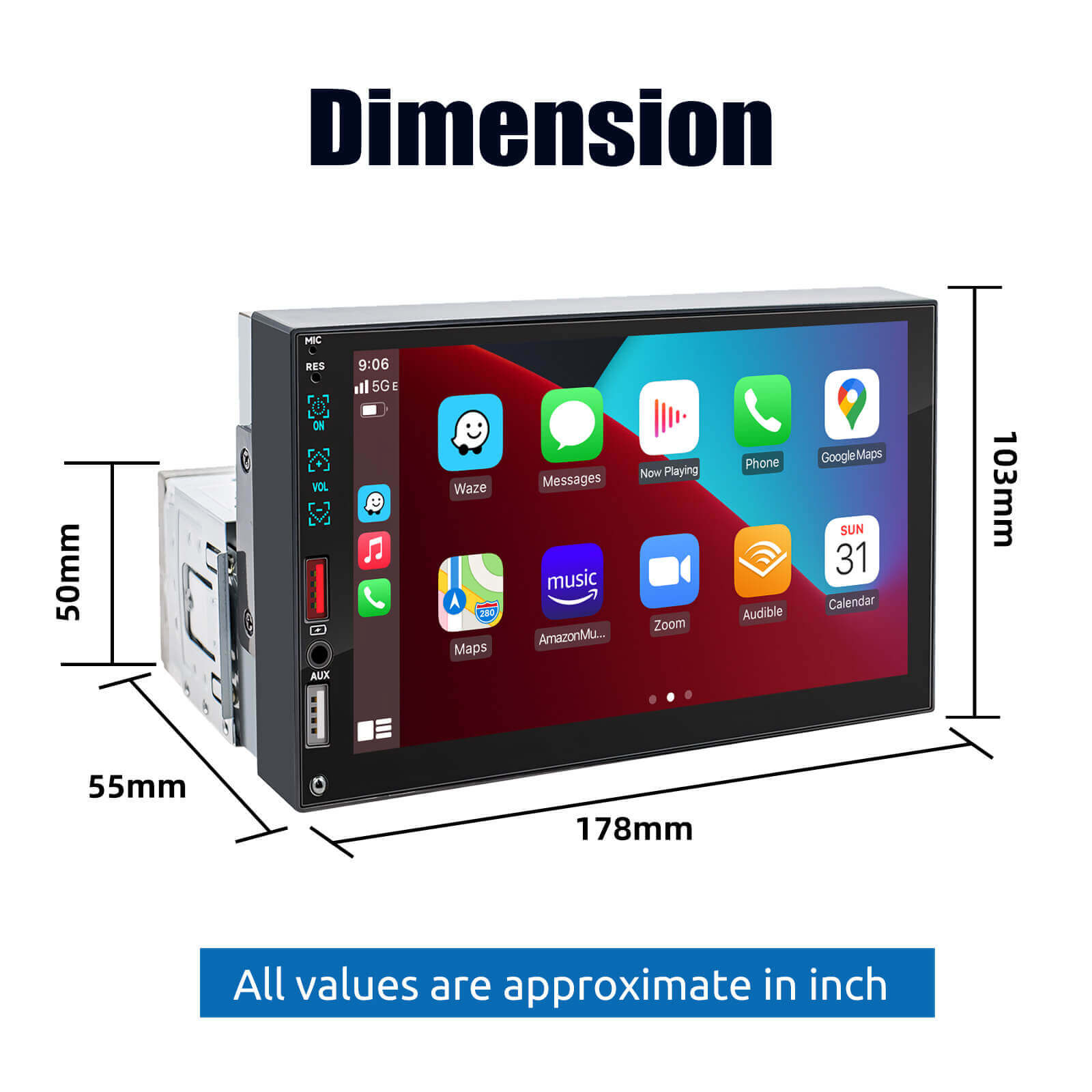 ESSGOO Car Stereo AS7001c MP5 Autoradio 7 Zoll IPS HD