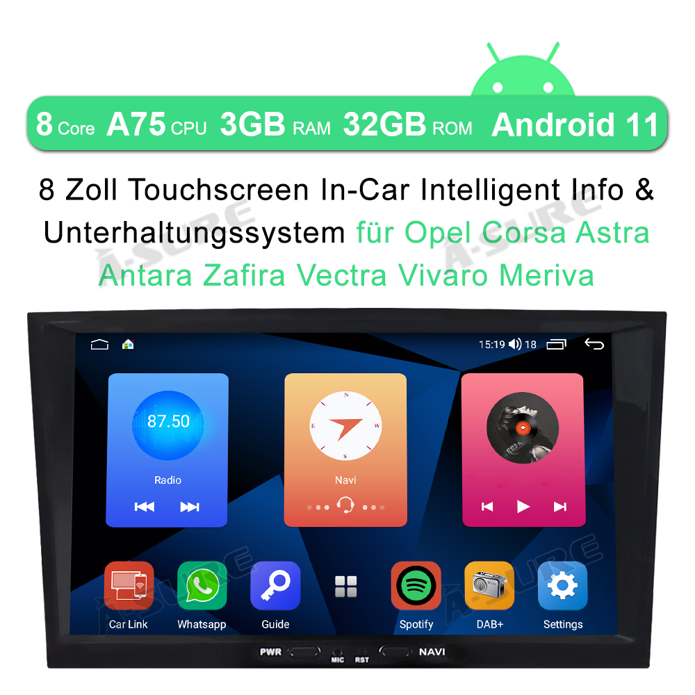 A-Sure GPS Car Radios Astra Corsa Autoradio 3+32GB Android 11