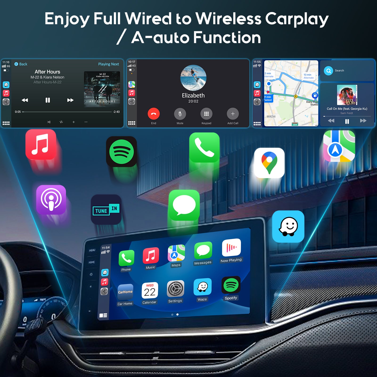 Carpuride Car Smart Stereo H02 Magic Box Adapter Wireless CarPlay