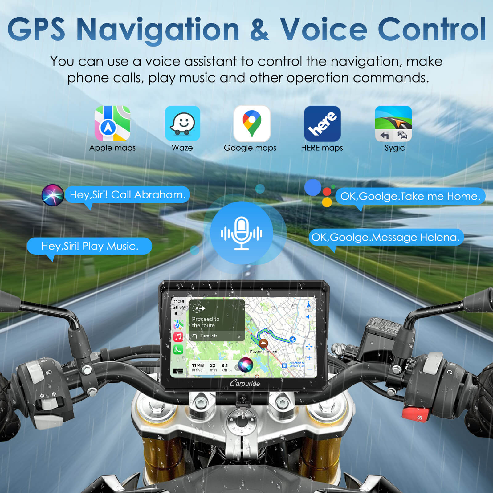 Carpuride W702S Pro Motorrad CarPlay-Display 7 Zoll TPMS
