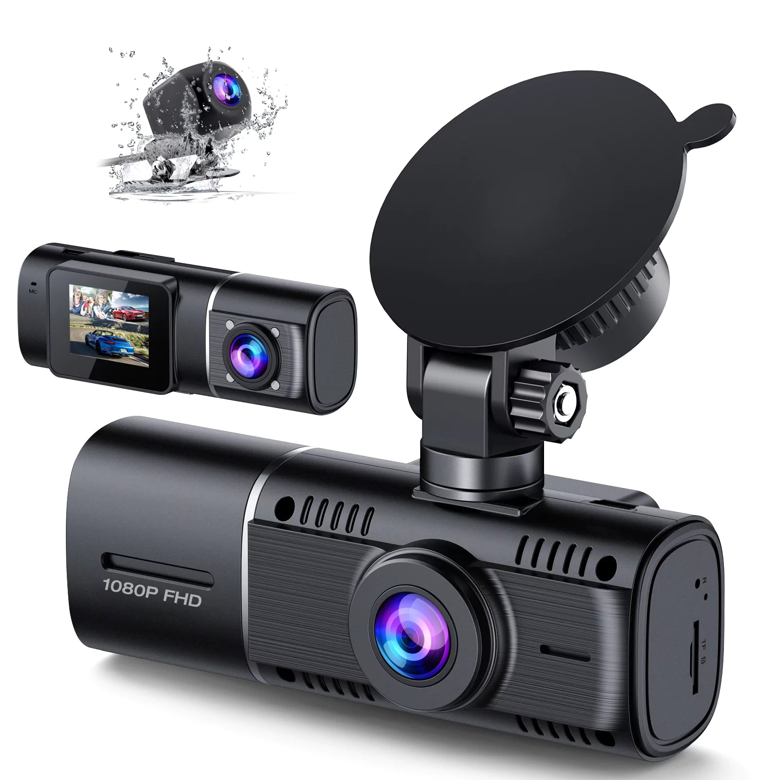 LAMTTO Dash Cam C300 3-Kanal Dashcam 64GB Innenkamera