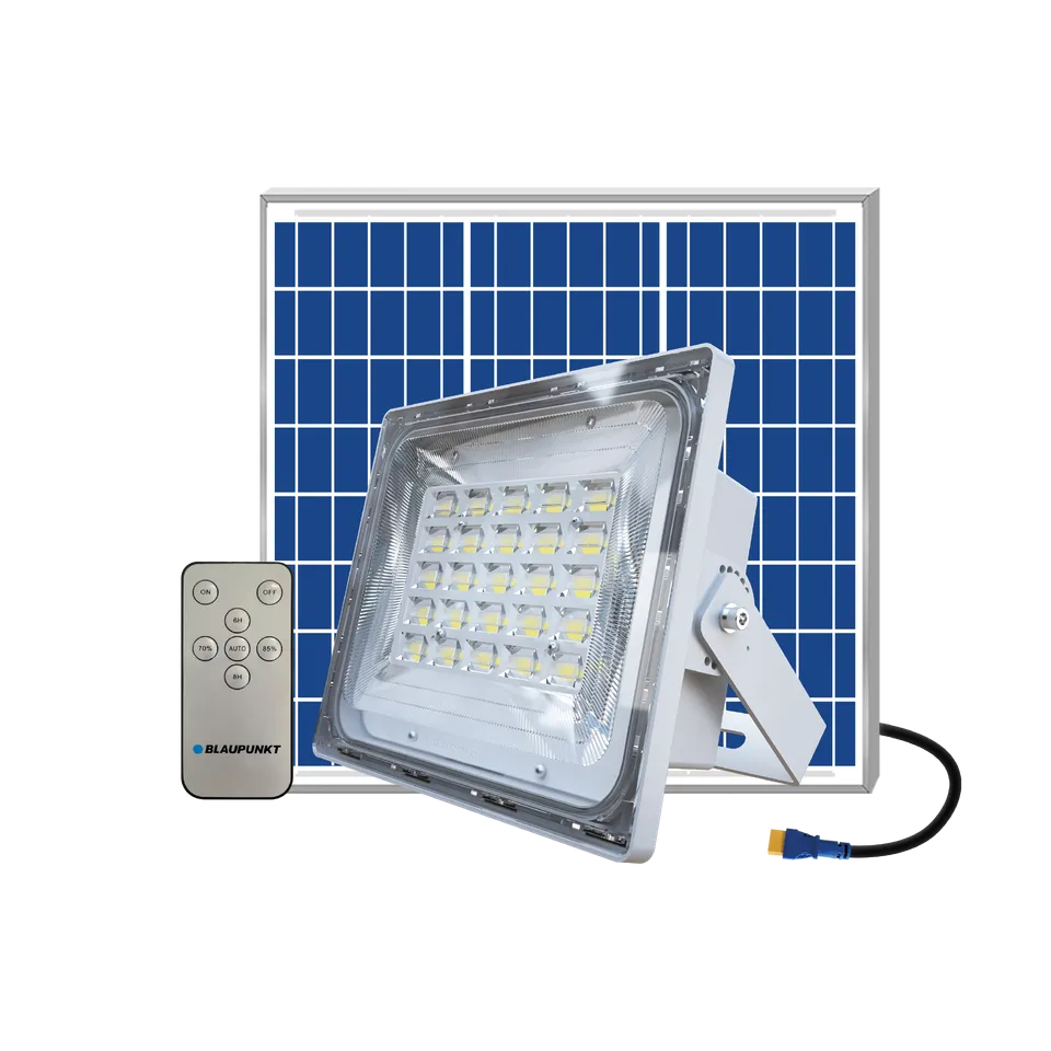 Blaupunkt Solar Flutlicht 30W LED-Strahler Daylight Alu