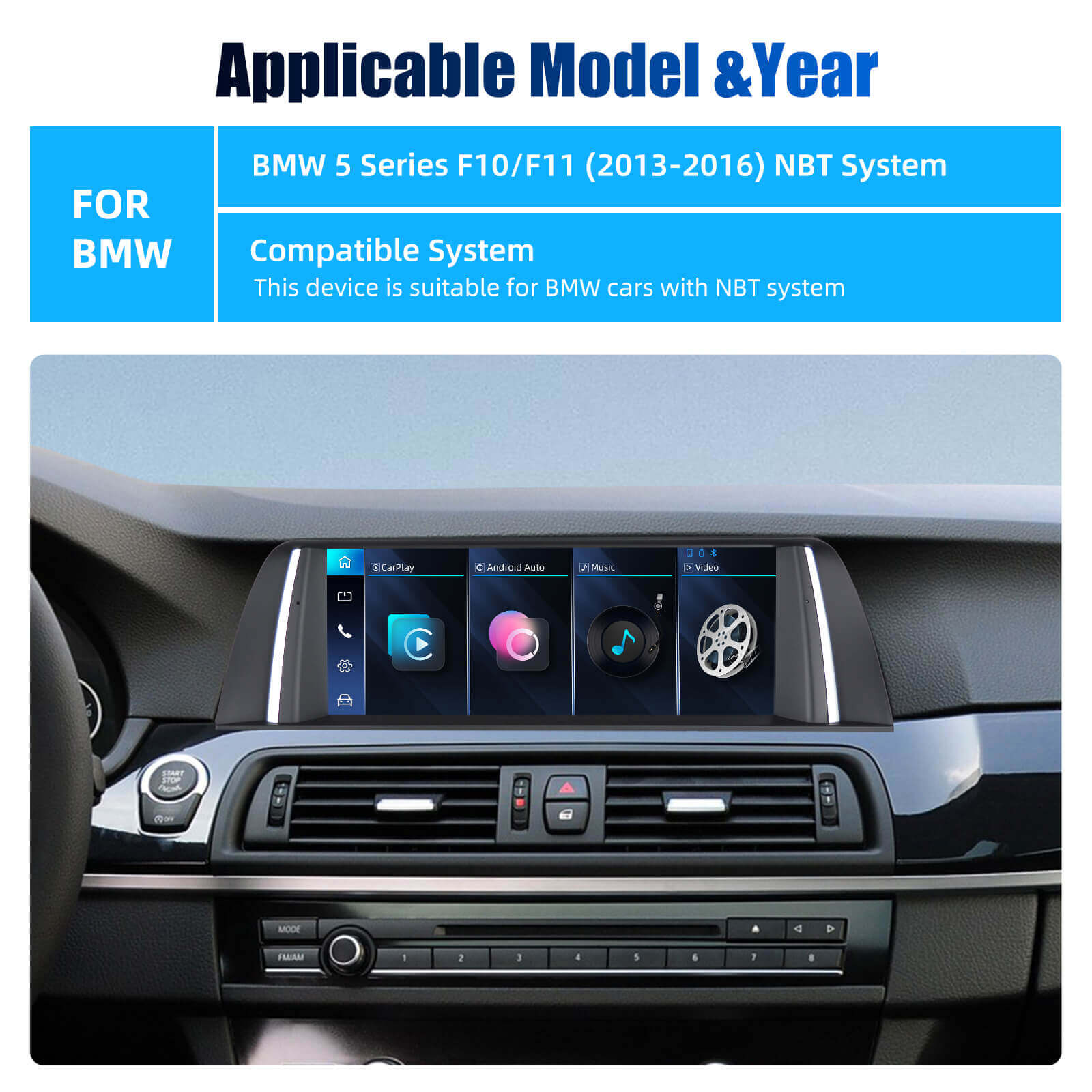 ESSGOO Car Stereo LZ0001 BMW 5er F10 Autoradio 10,25 Zoll