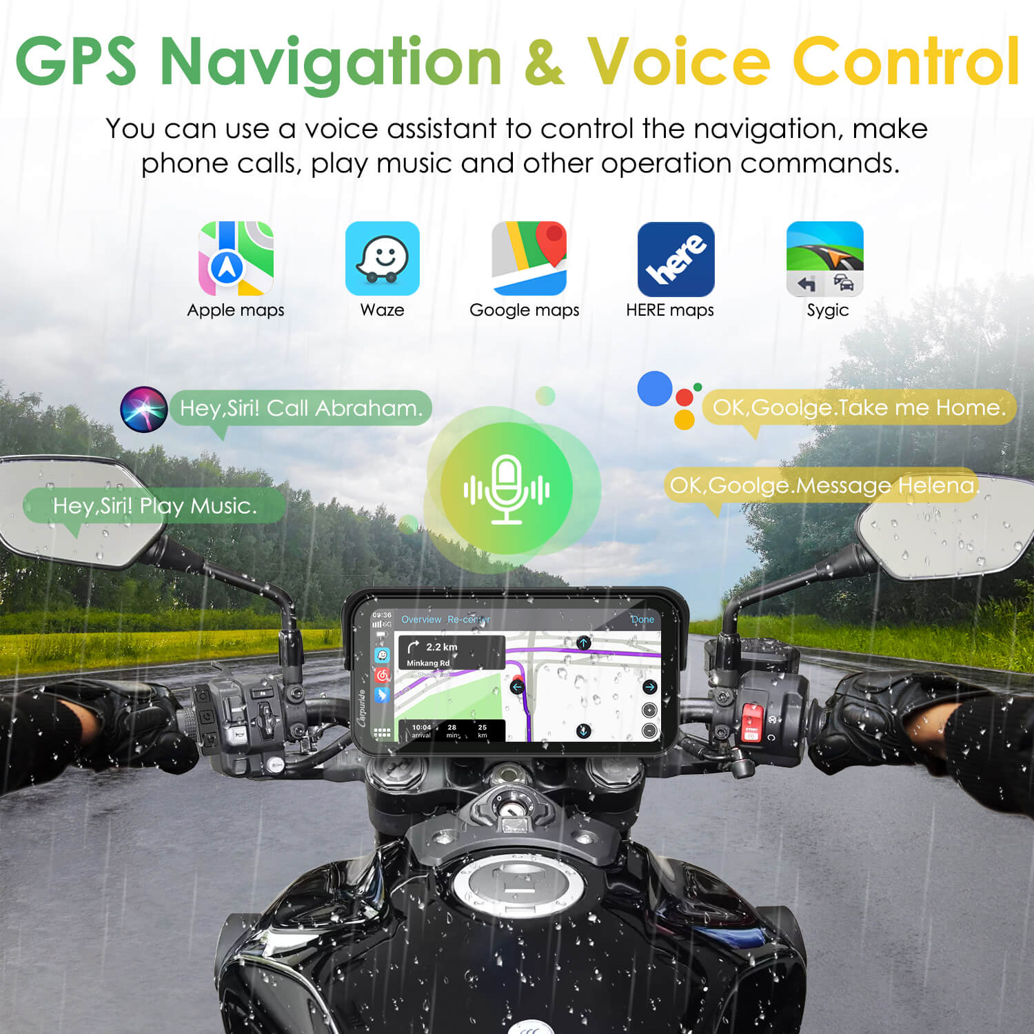 Carpuride W603D Motorrad CarPlay-Display 6,3Zoll Dual-Dashcam