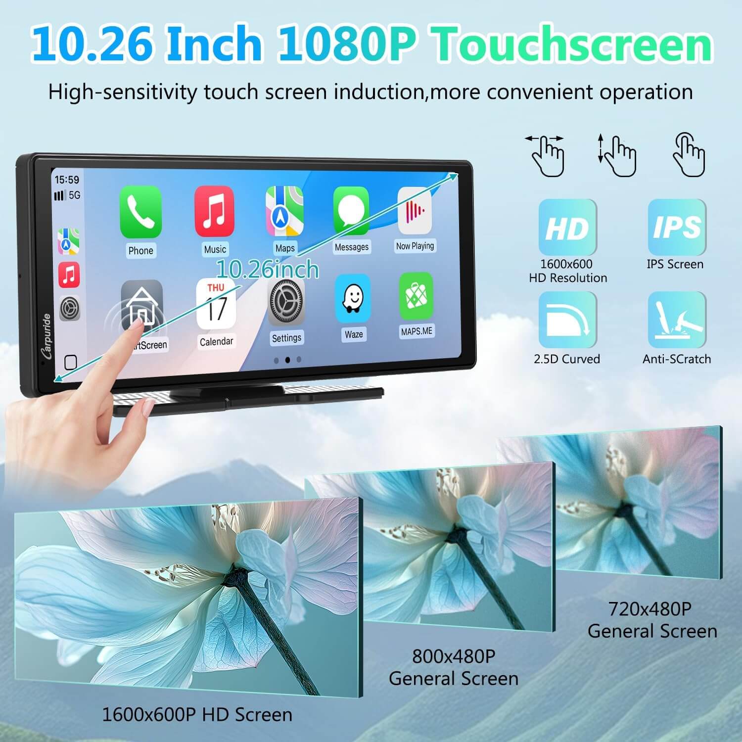 Carpuride V92R Car Smart Stereo Display 10,26 Zoll CarPlay ohne Kamera