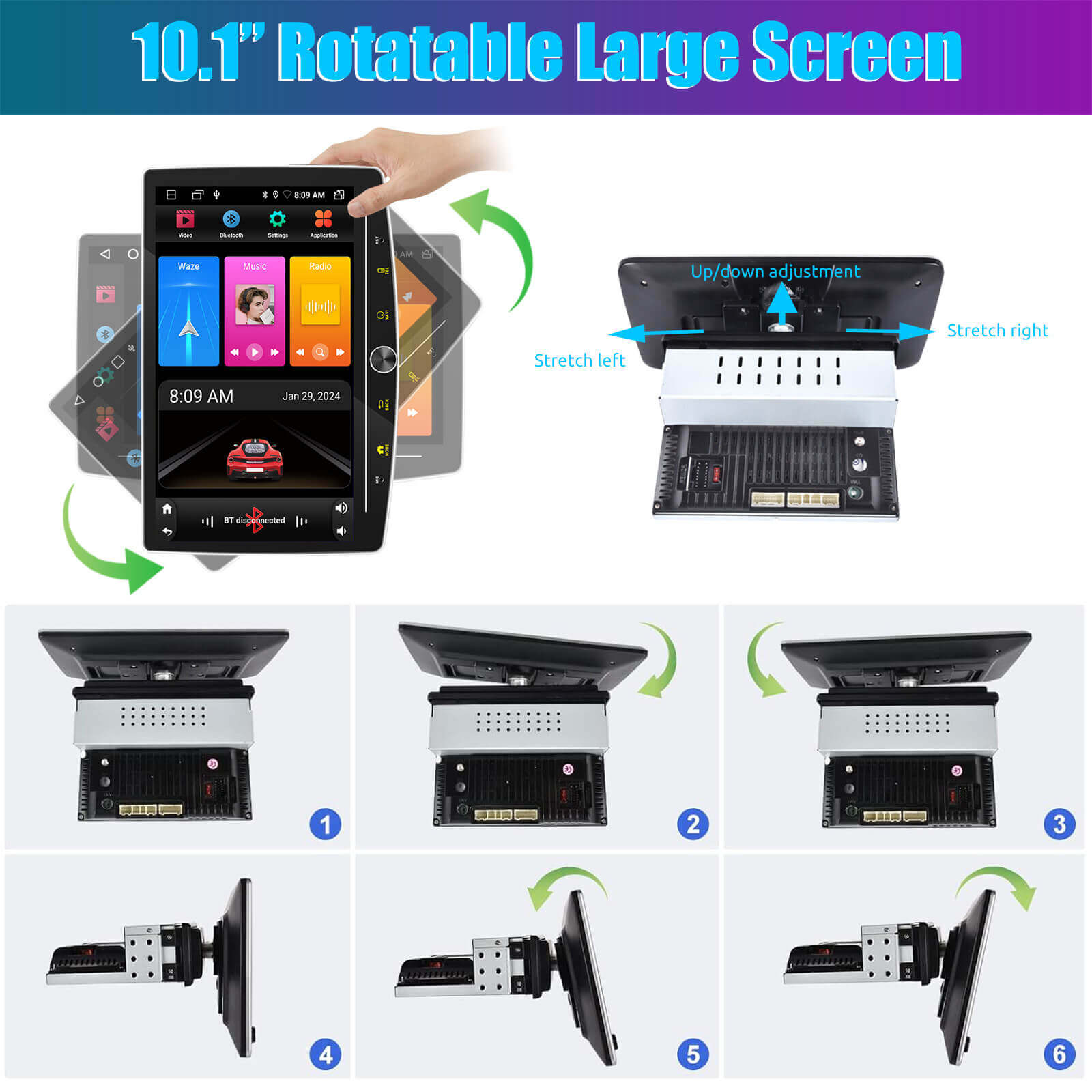 ESSGOO AR1001 1-DIN Autoradio mit Drehknopf DAB+