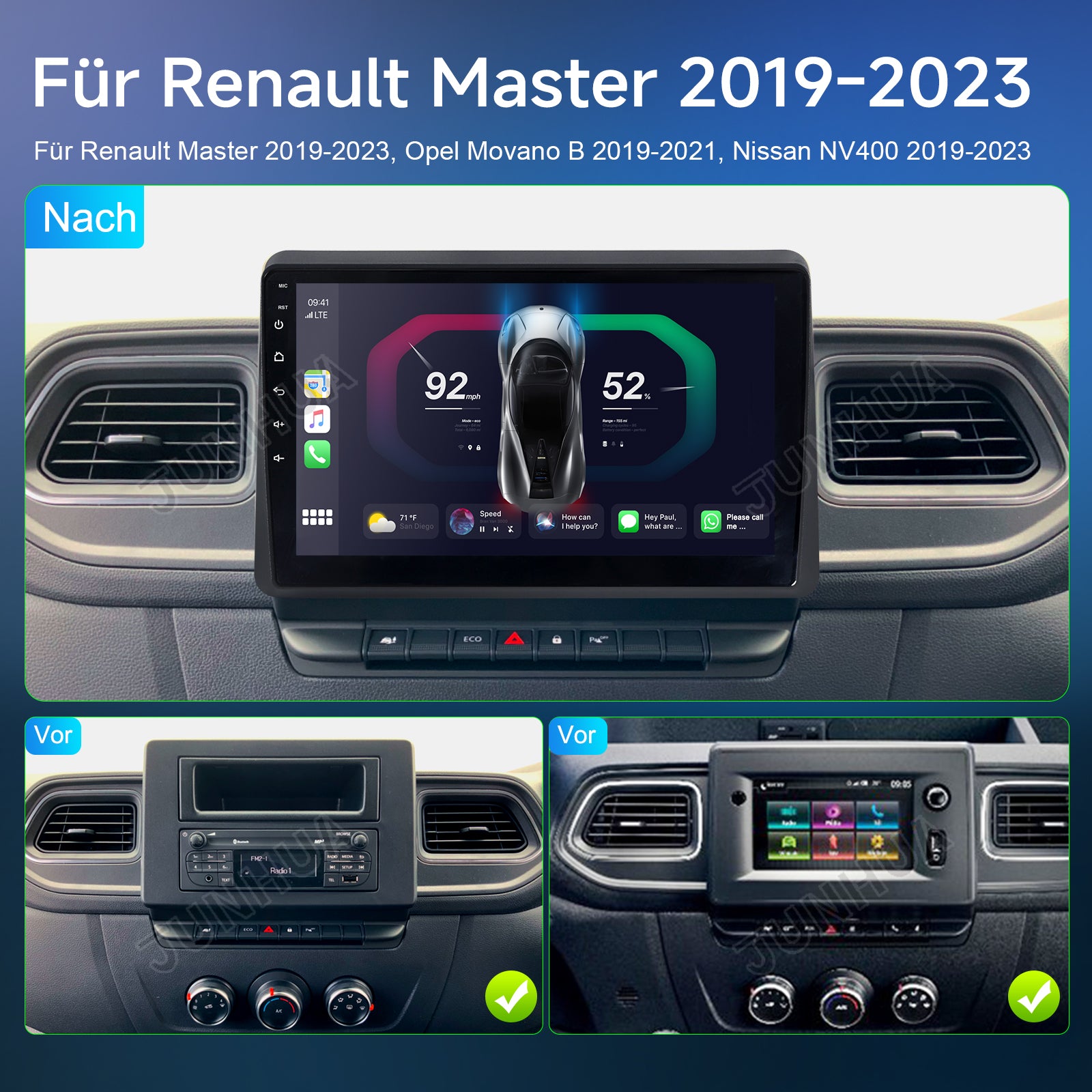 A-Sure Android 14 Autoradio Renault Master Movano NV400 2+64GB