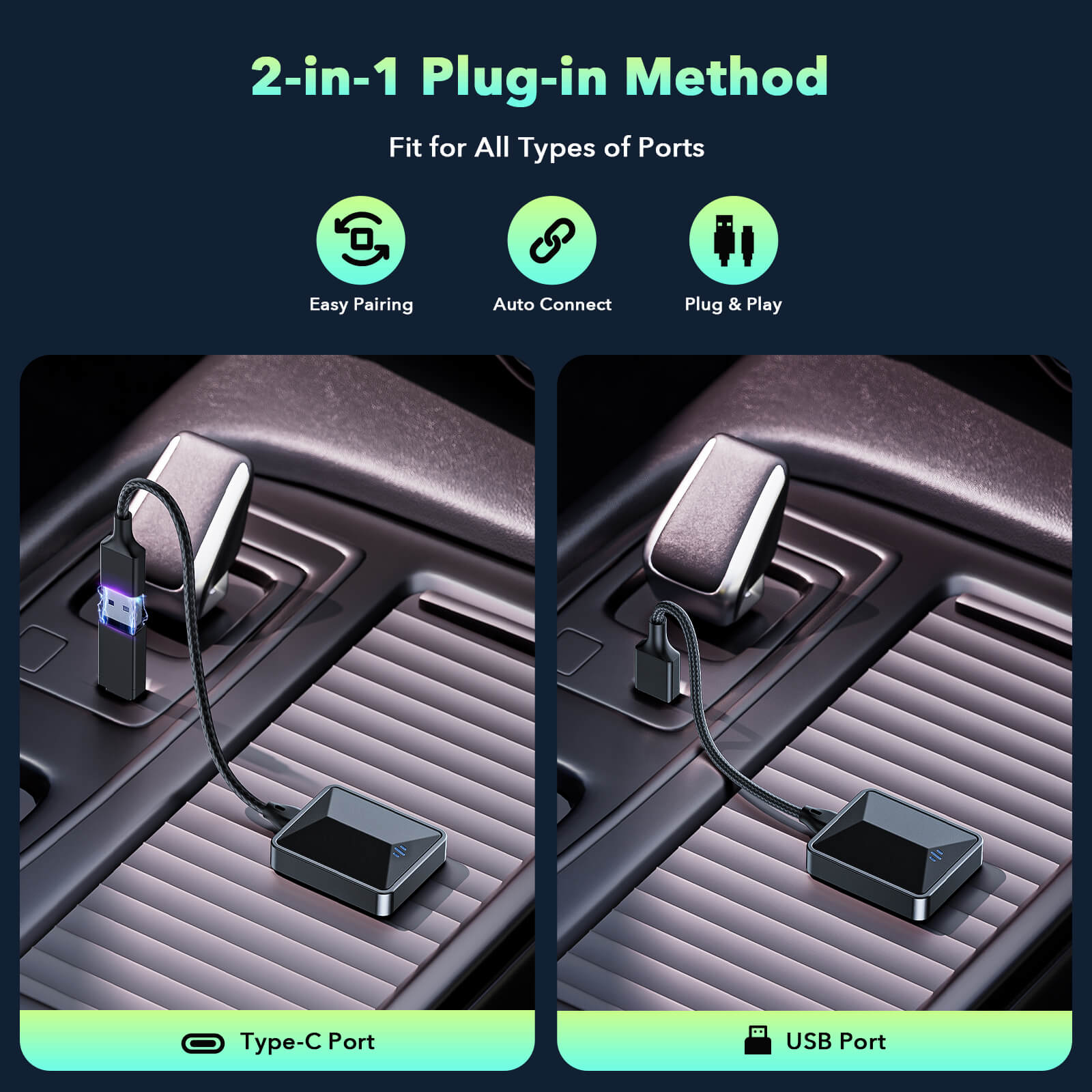 LAMTTO Adapter RC21 Wireless CarPlay Adapter 2-in-1