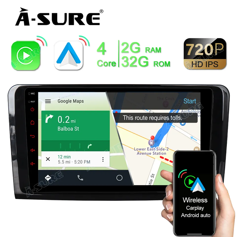 A-Sure 9 Zoll Android Autoradio 2+32GB für Mercedes ML W164