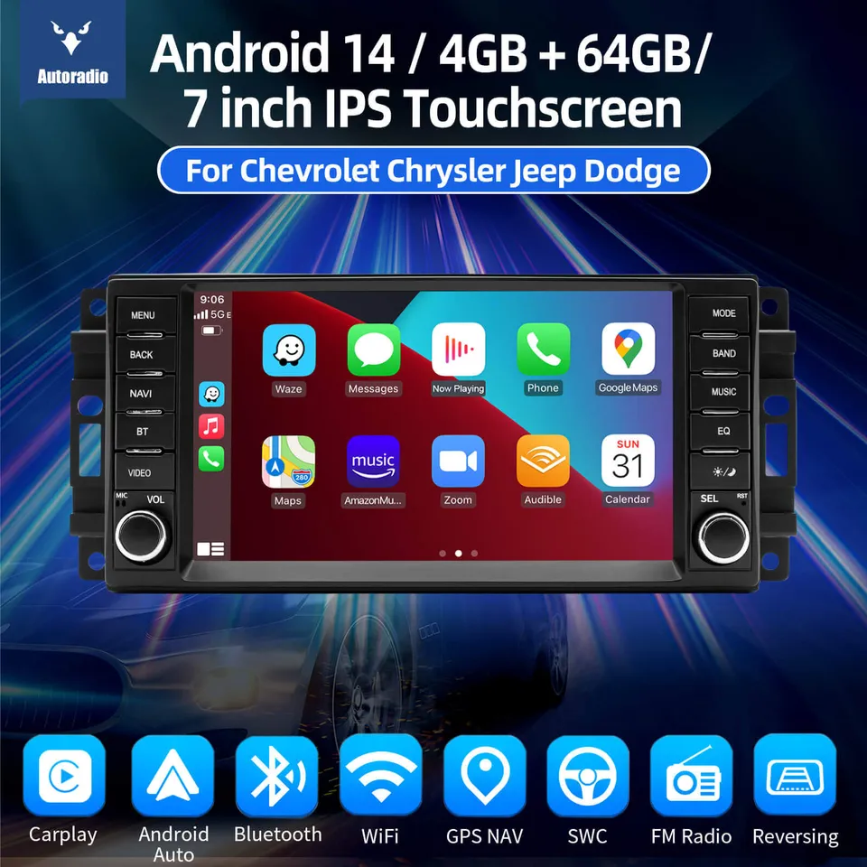 ESSGOO Car Stereo AR7001 MP5 Autoradio 7 Zoll Jeep Dodge