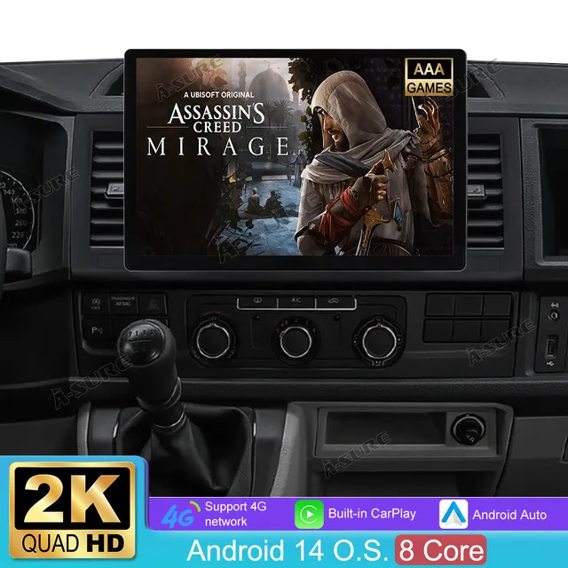 A-Sure GPS Autoradio 13,1 Zoll 4+64GB für VW Transporter T6 2K