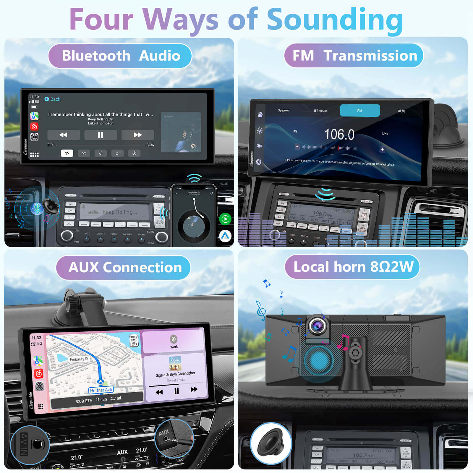Carpuride W125A 10,25 Zoll CarPlay-Display Dashcam 4K