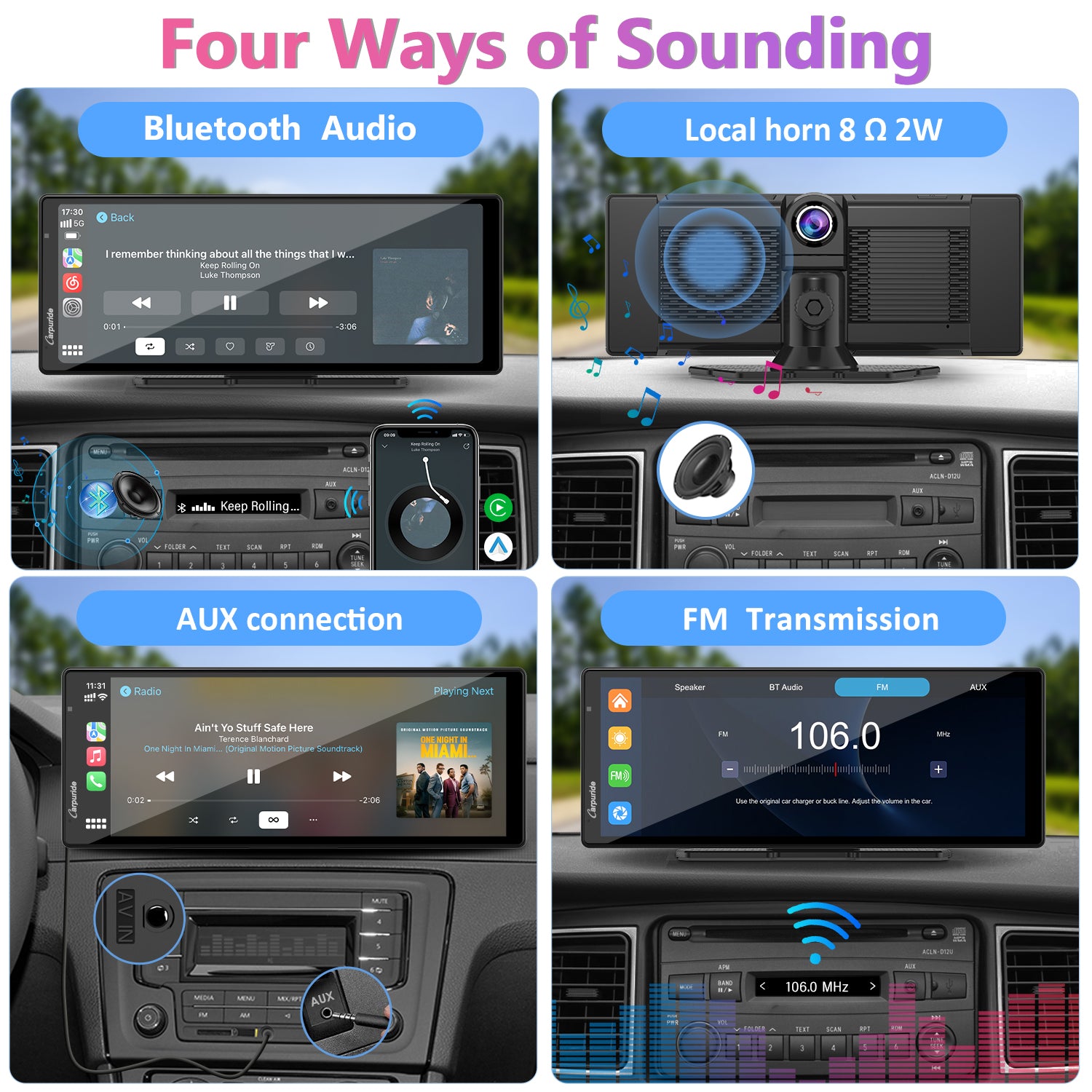 Carpuride W903 9,3 Zoll CarPlay Display Dual Dashcam DVR FM AUX