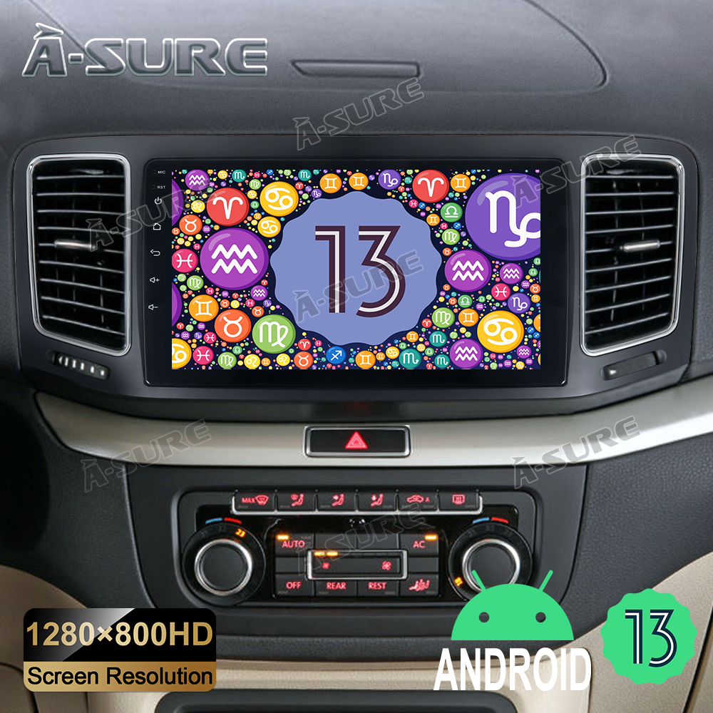 A-Sure GPS Autoradio 9 Zoll 2+32GB VW Sharan Seat Alhambra