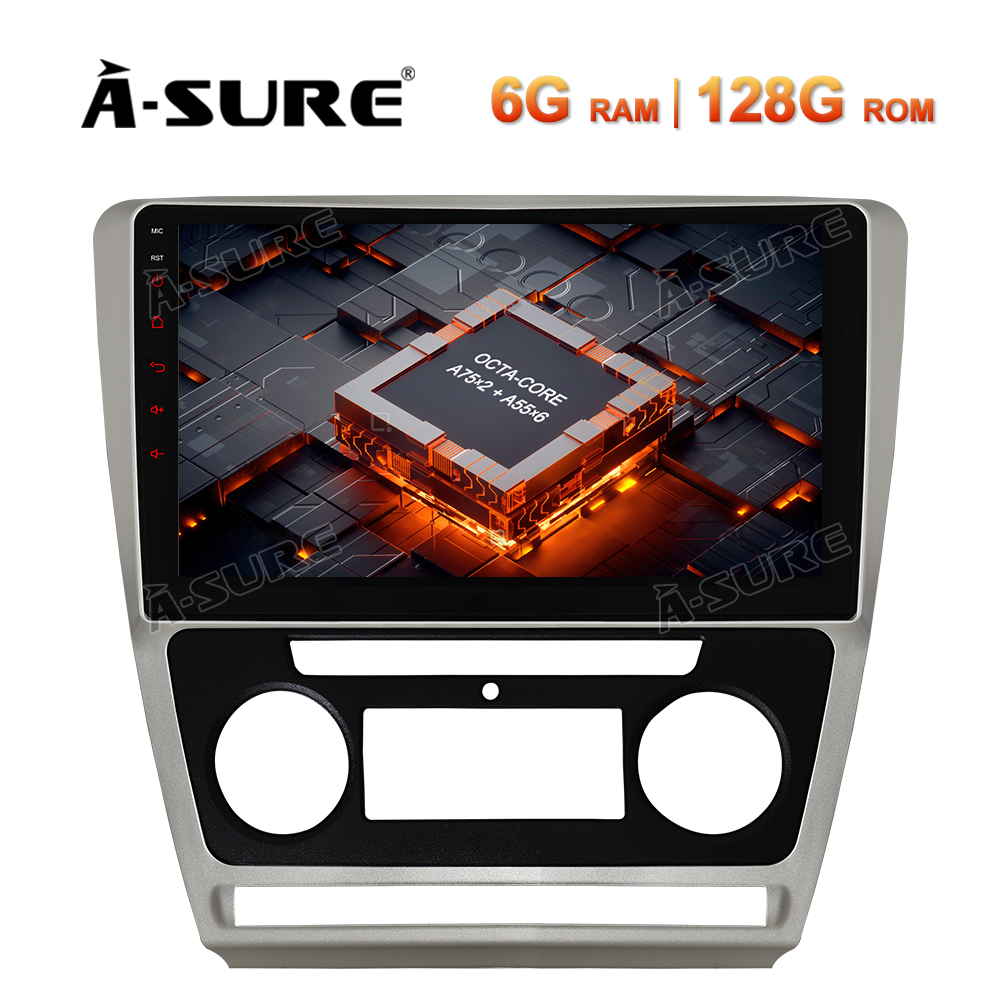 A-Sure GPS 10,1 Zoll Android 10 Autoradio Skoda Octavia 6+128GB