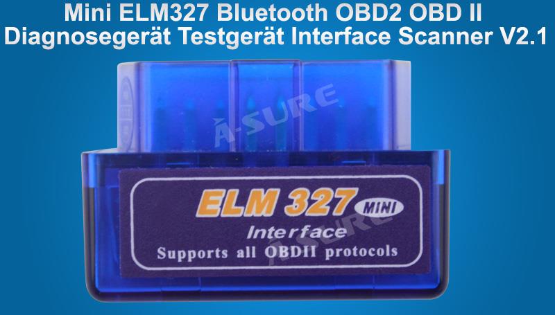 A-Sure Radio accessories ELM327 OBD2 Diagnosegerät Bluetooth Adapter