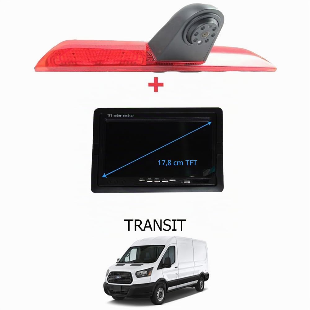TAFFIO Ford Transit Rückfahrkamera Bremsleuchte 7 Zoll Monitor