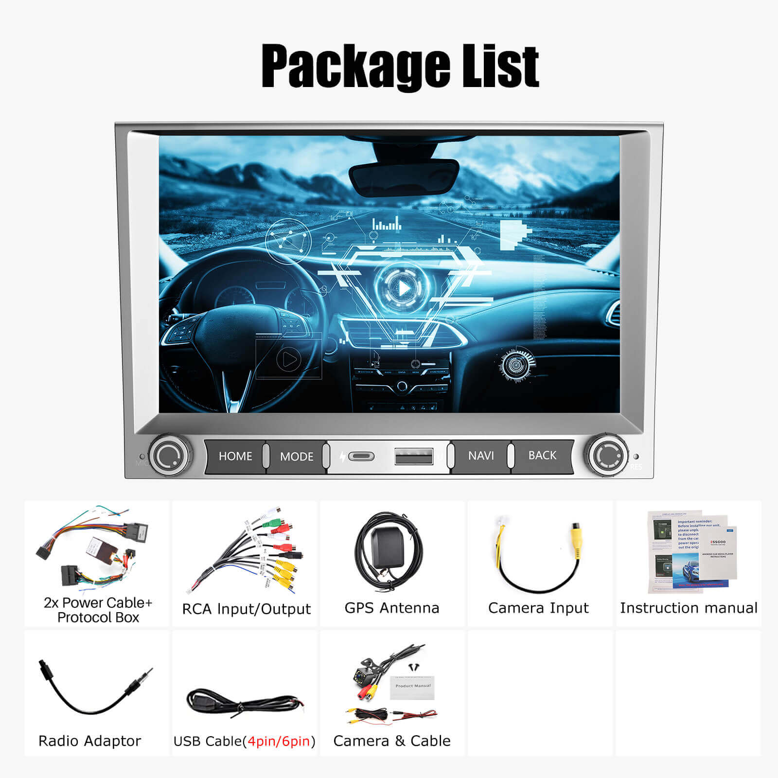 ESSGOO Car Stereo AR8001 8-Zoll Autoradio Porsche Cayman