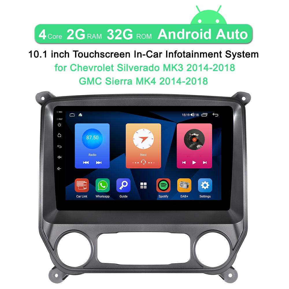 A-Sure GPS 9 Zoll Android 14 Autoradio Silverado Sierra 2+32GB