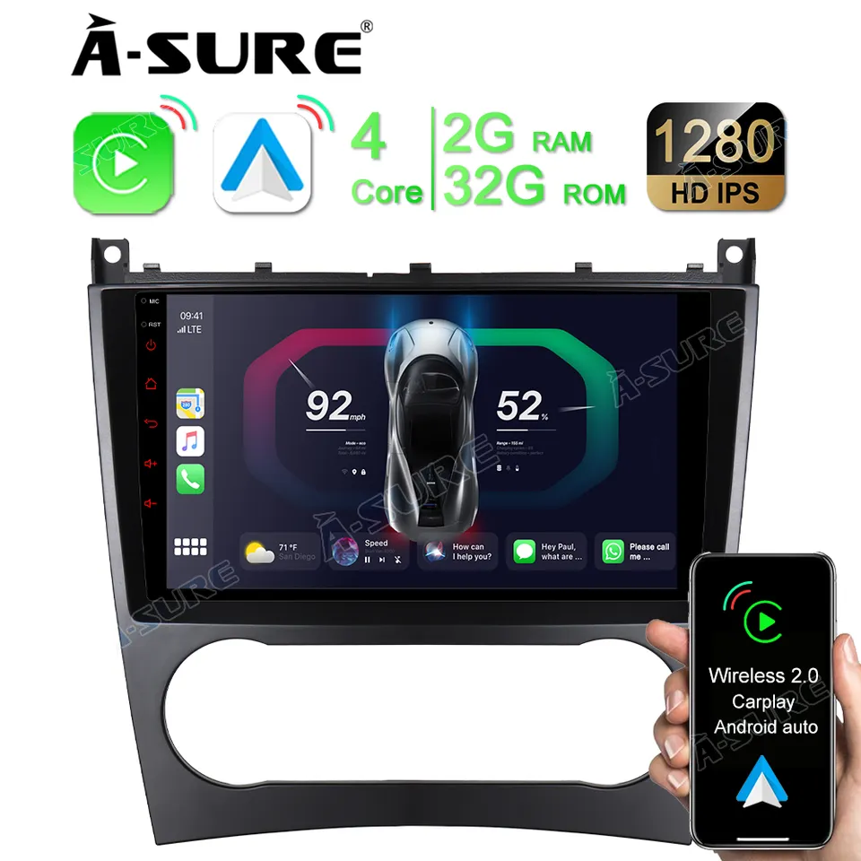 A-Sure Mercedes W203 Autoradio 9 Zoll Android 12 2+32GB