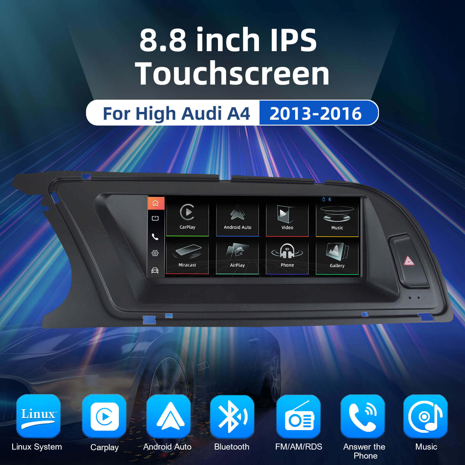 ESSGOO Car Stereo LZ0001 Autoradio 8,8 Zoll Audi A4 Linux