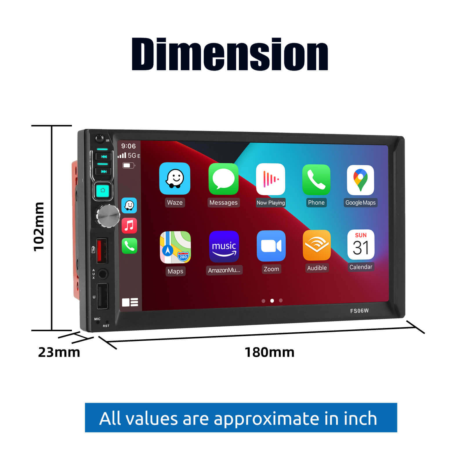 ESSGOO Car Stereo FS06W 2 DIN Autoradio 7 Zoll Wince