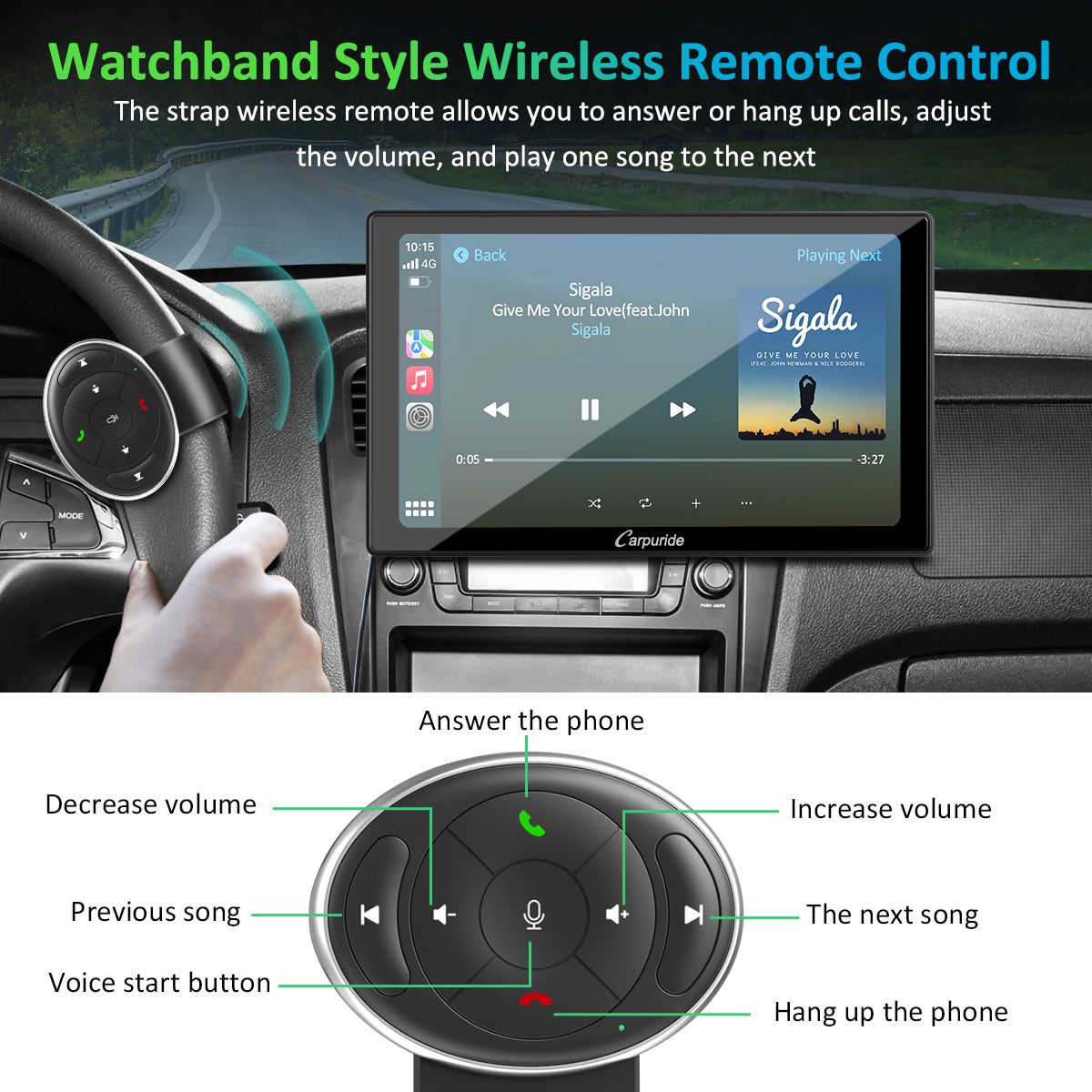 Carpuride W901 Pro 9 Zoll CarPlay-Display mit Lenkradsteuerung