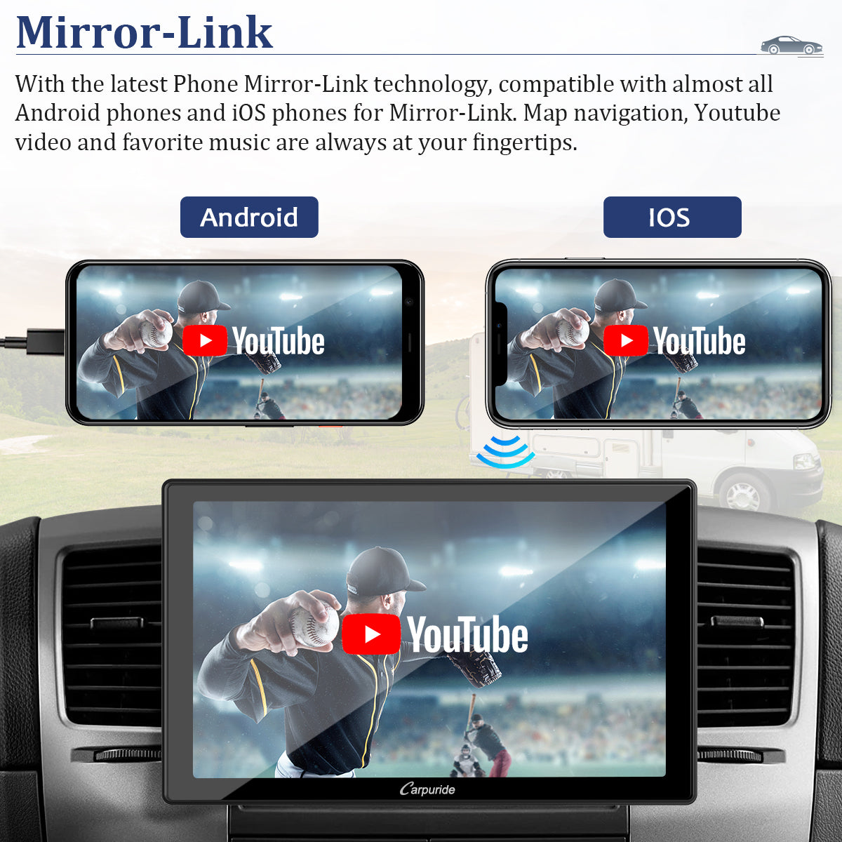 Carpuride Car Smart Stereo YT09S Autoradio 9-Zoll CarPlay