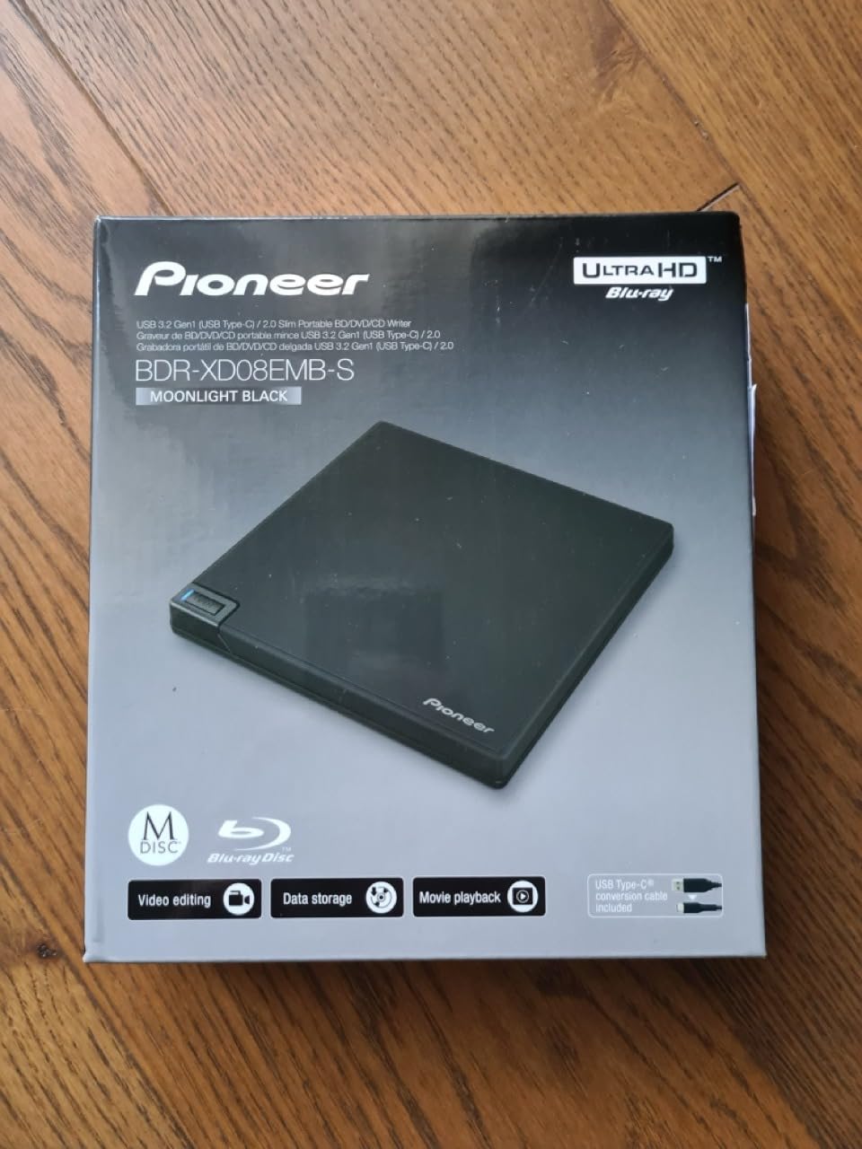 Pioneer BDR-XD08EMB-S Blu-ray Brenner USB-C extern