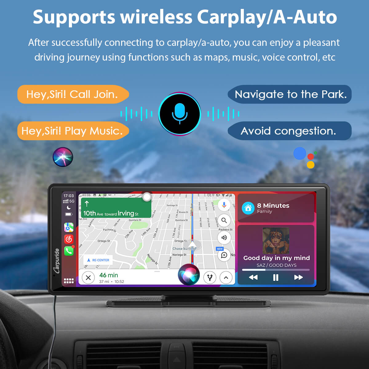 Carpuride Car Smart Stereo W903 Plus Display 9,3 Zoll Android GPS Antenne