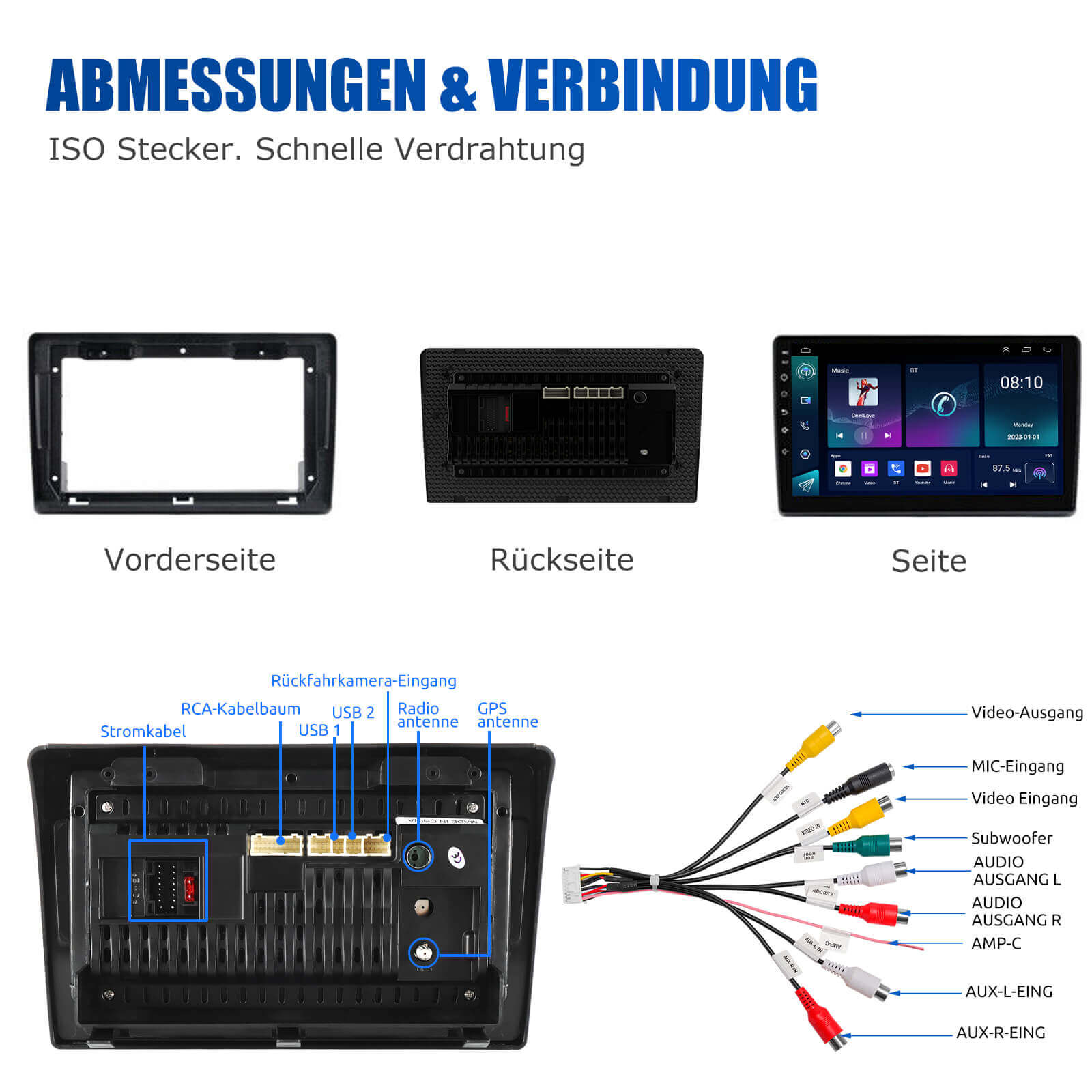 ESSGOO Car Stereo Autoradio Fiat Ducato 2006-2016 9 Zoll