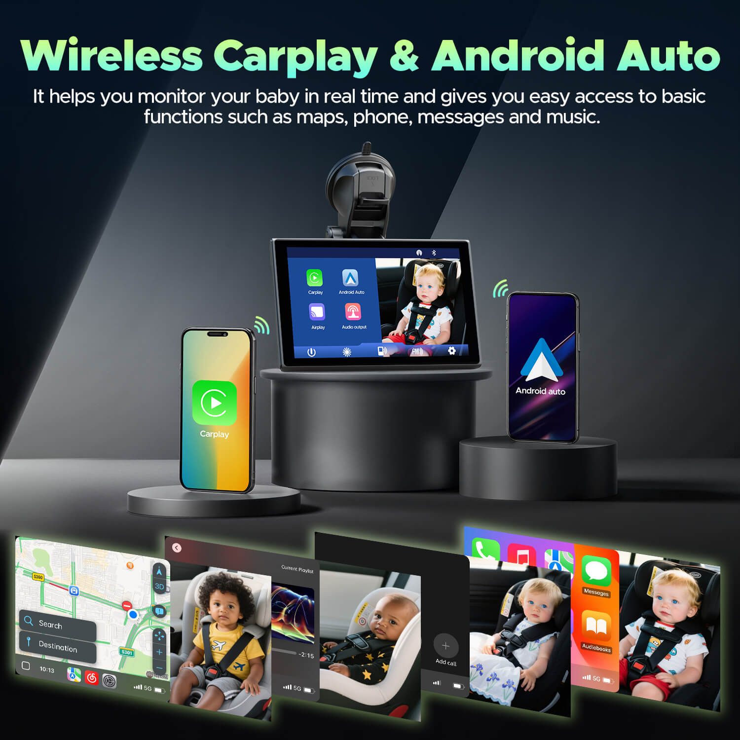 LAMTTO Carplay RC27 7 Zoll Babykamera Display