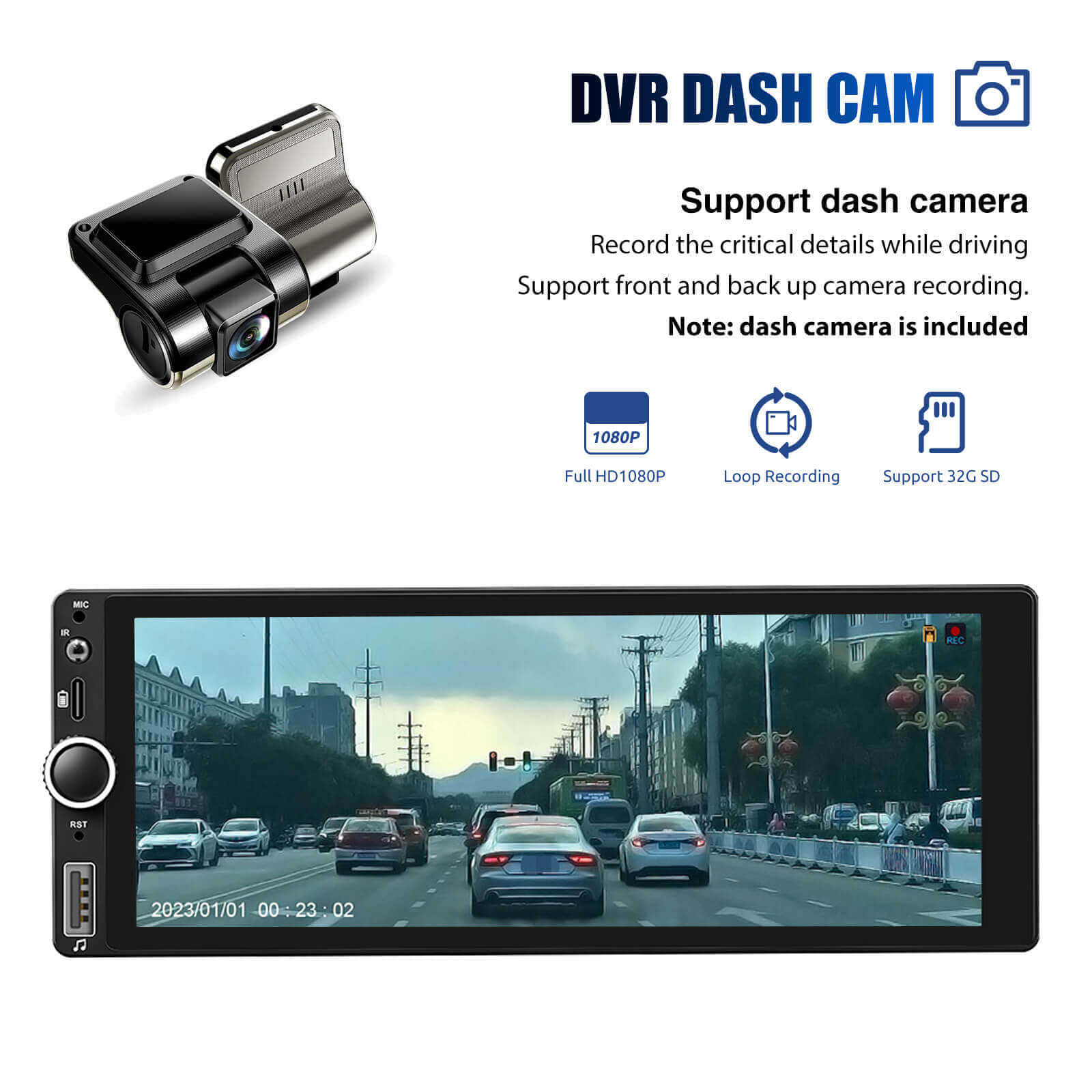 ESSGOO Car Stereo TS0002 6,86 Zoll 1-DIN Autoradio DAB