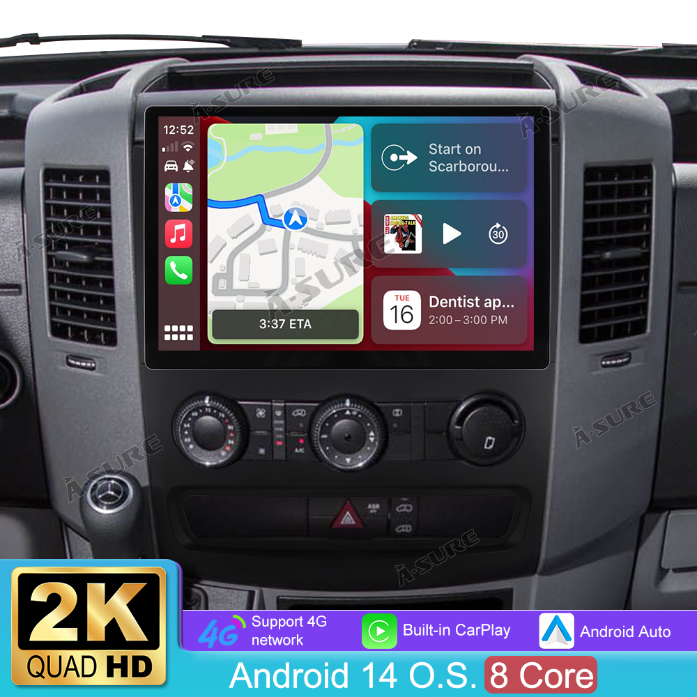 A-Sure GPS car radios 13,1 Zoll 4+64GB Autoradio Sprinter Crafter CarPlay