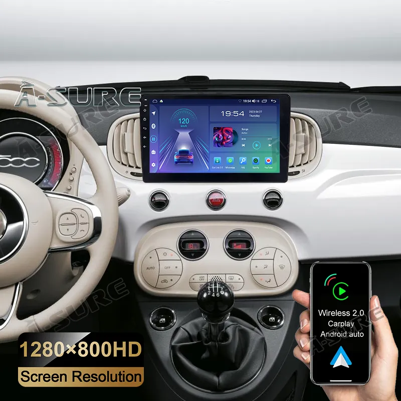 A-Sure GPS car radios Fiat 500 Autoradio 9 Zoll 2+32GB