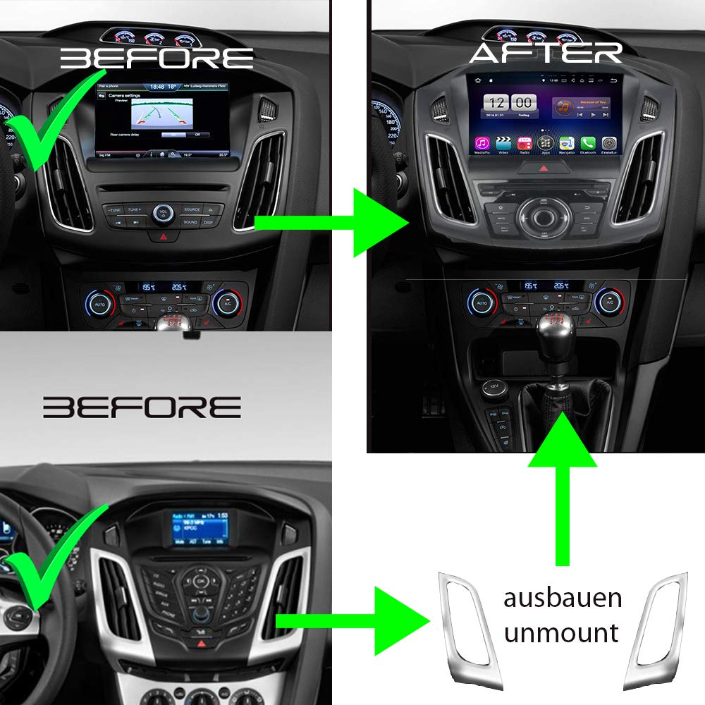 TAFFIO Ford Focus Naviceiver Touchscreen CD DVD Bluetooth GPS