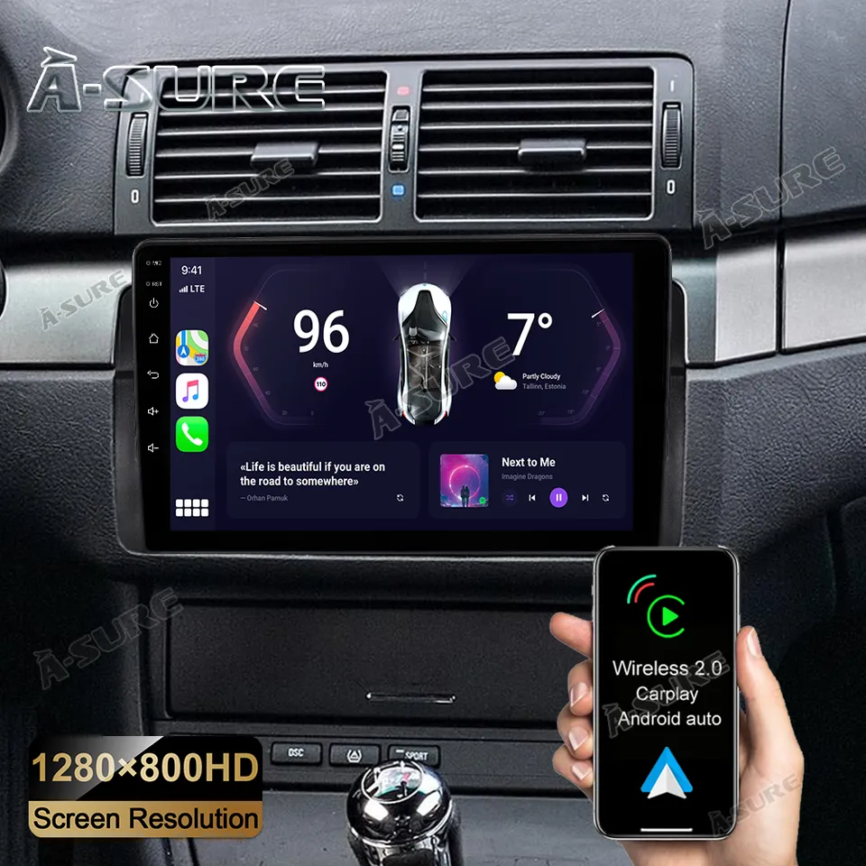 A-Sure GPS car radios BMW E46 3er Autoradio 9 Zoll 2+32GB CarPlay