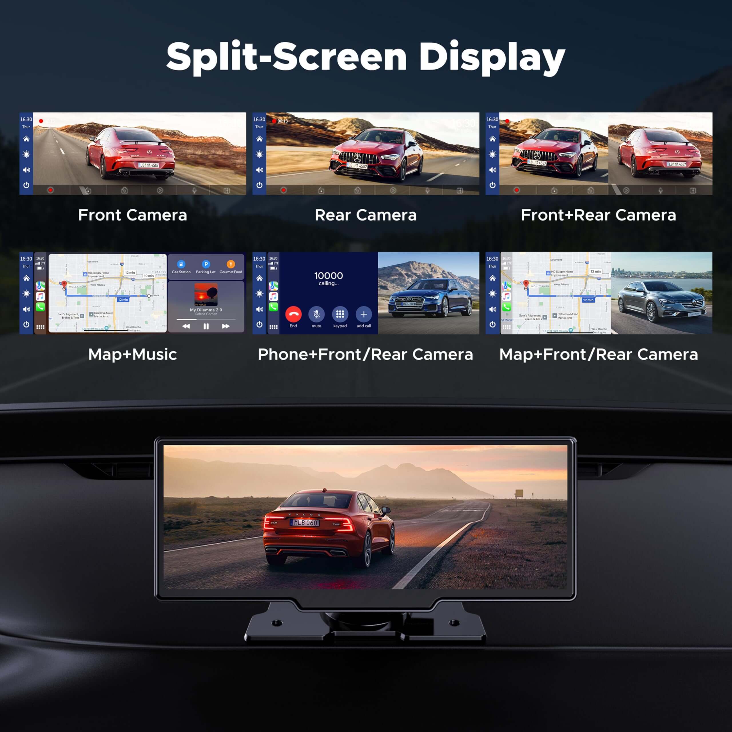 LAMTTO RC06 CarPlay Display 9,26 Zoll Dual Kamera