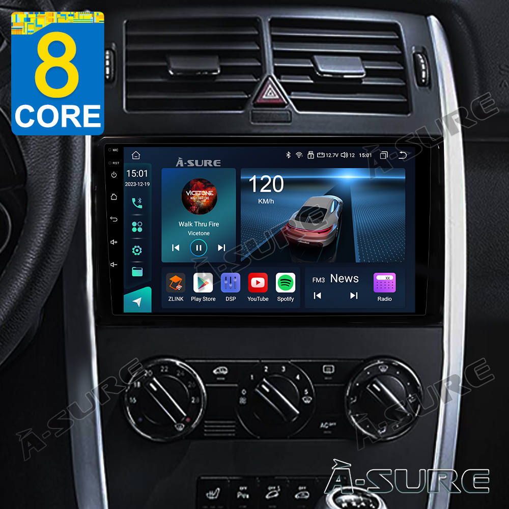 A-Sure GPS Autoradio Mercedes W169 W245 9 Zoll 4+64GB