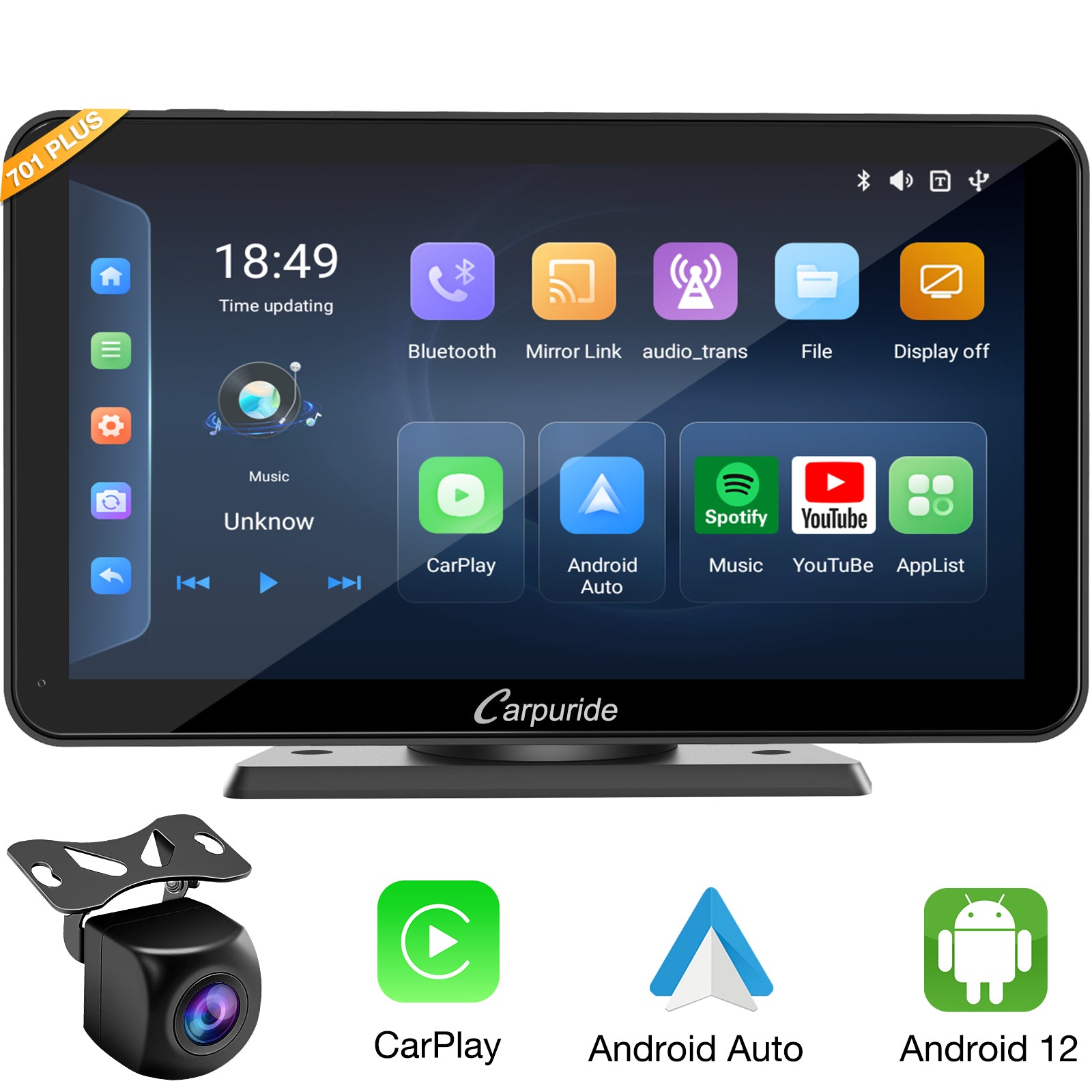 Carpuride Car Smart Stereo W701 Plus Autoradio 7 Zoll Kamera