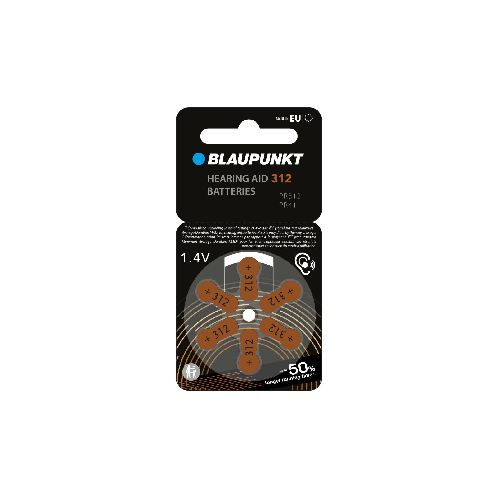 Blaupunkt Batteries Zinc Air PR312 Hörgerätebatterie 312 Bluetooth