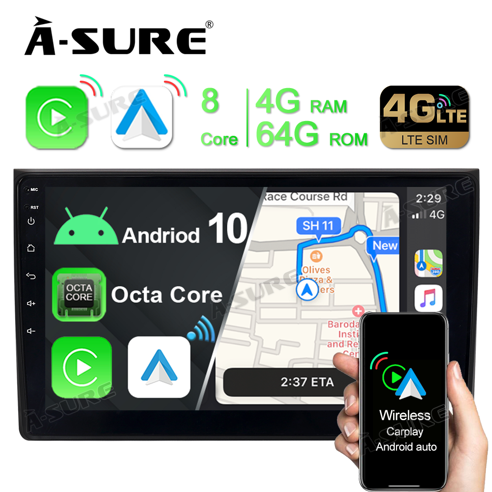 A-Sure GPS car radios 9 Zoll Android 11 Autoradio 4+64GB A4