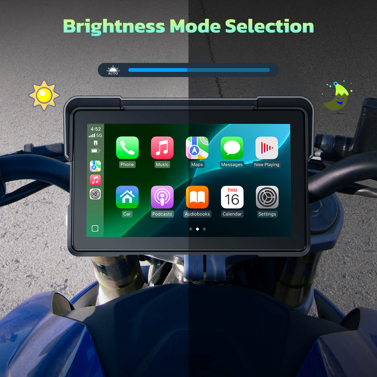LAMTTO Carplay RC19 7 Zoll Motorrad CarPlay-Display IP67