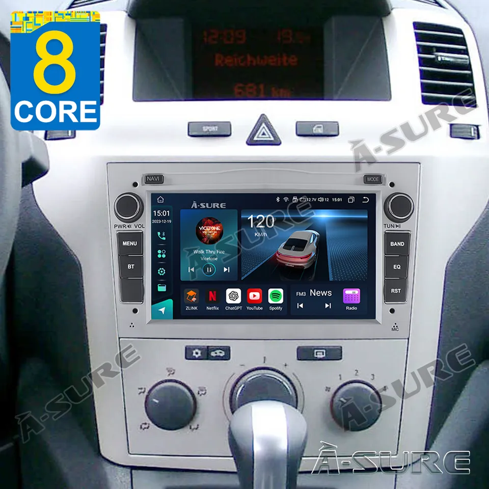 A-Sure GPS Autoradio 9 Zoll Opel 4+64GB Android 13 CarPlay
