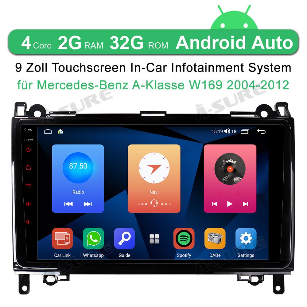 A-Sure GPS Autoradio 9 Zoll Mercedes 2+32GB DSP